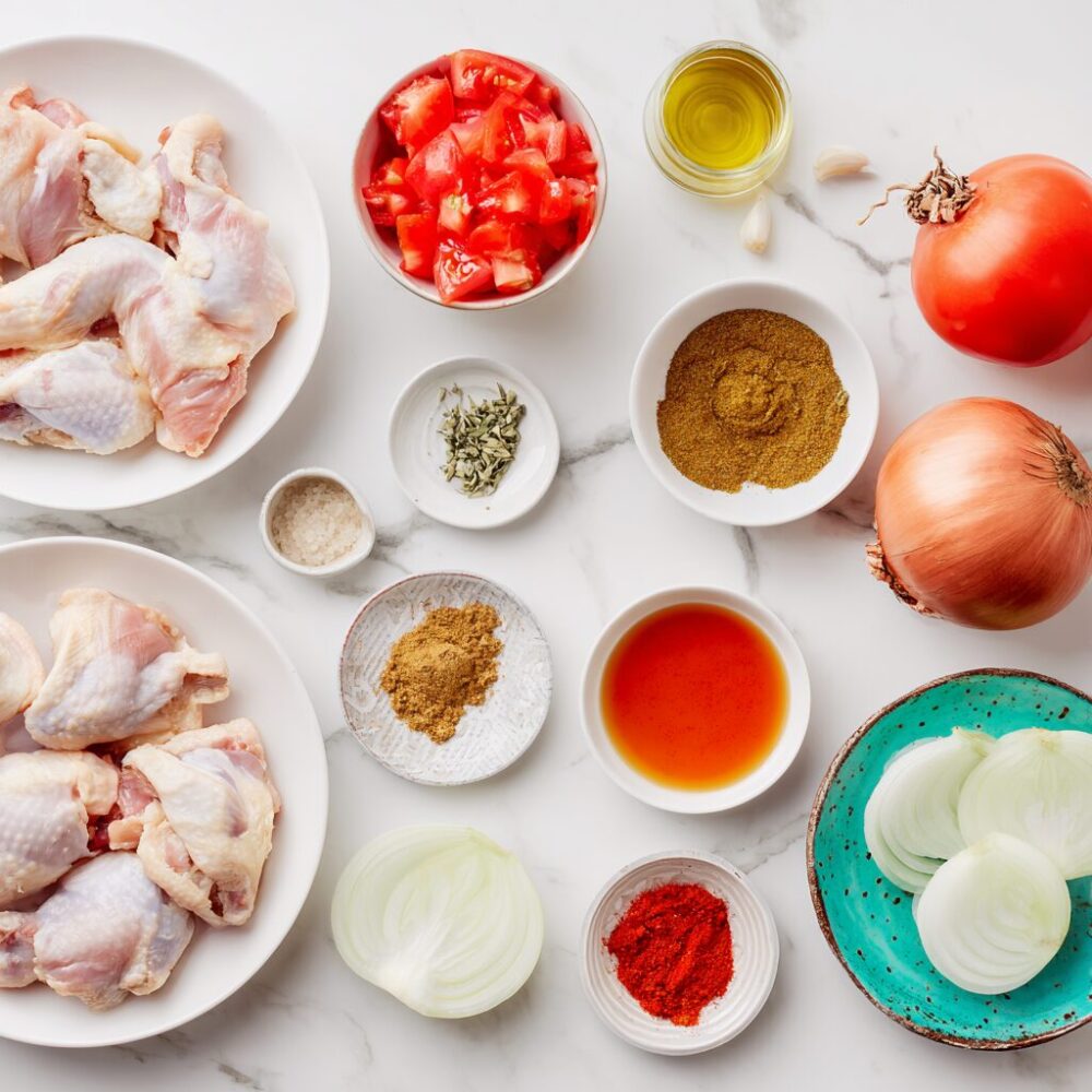 Main ingredients of Chicken Bhuna