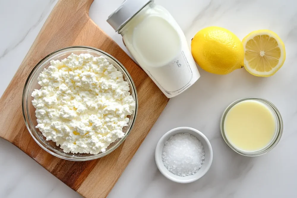 ingredients for how to make cottage cheese at home
