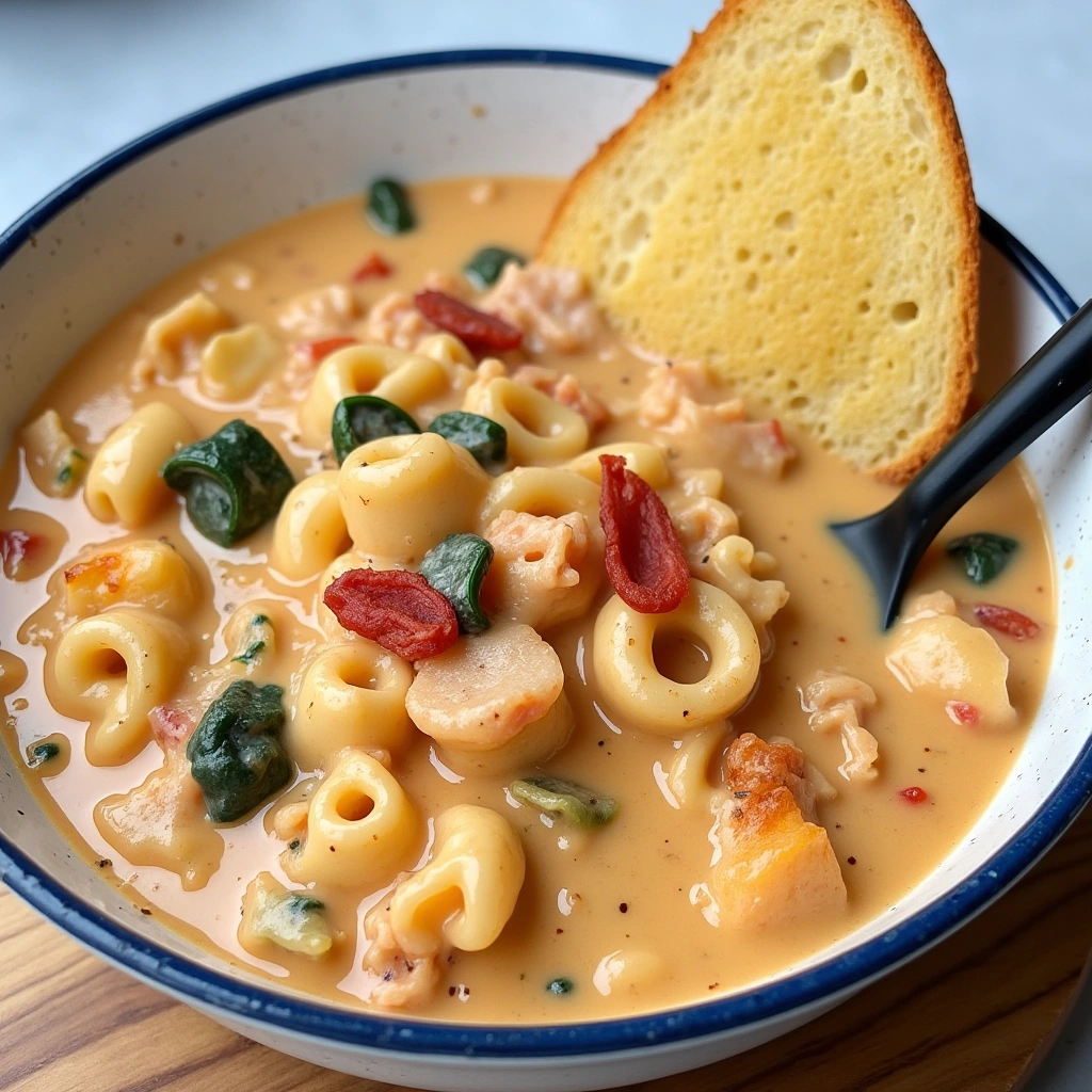 A bowl of creamy Marry Me Chicken Soup