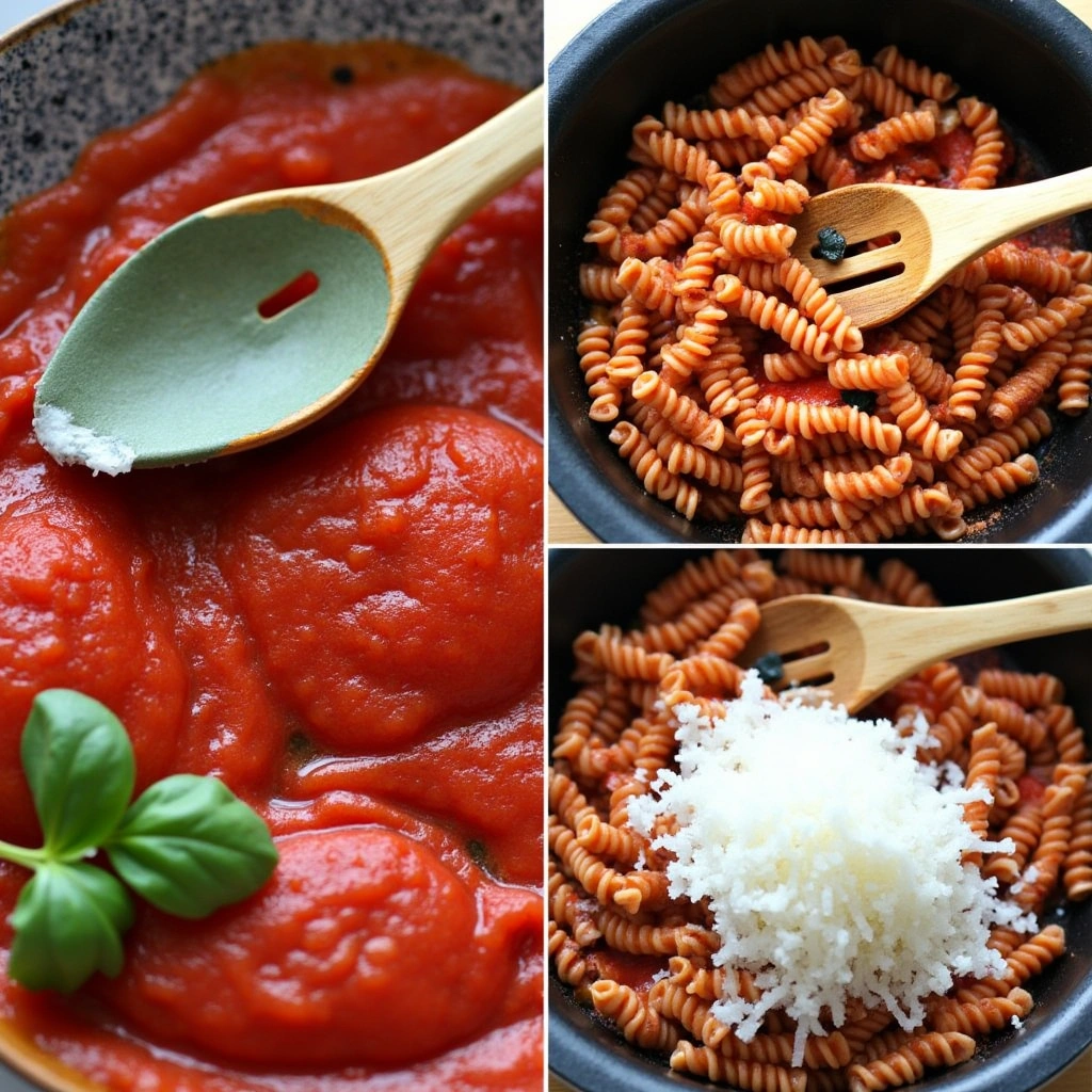 classic Fusilli Pasta with Tomato Sauce 