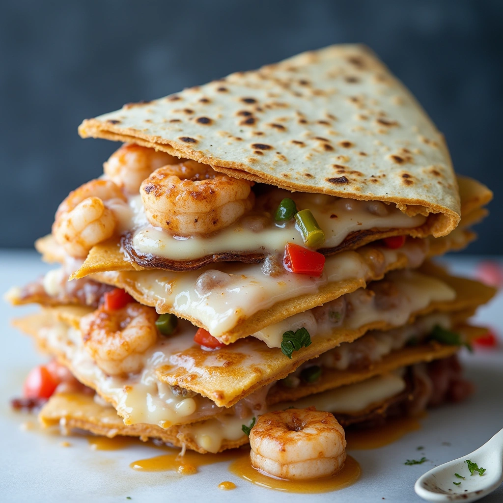 Delicious shrimp quesadilla