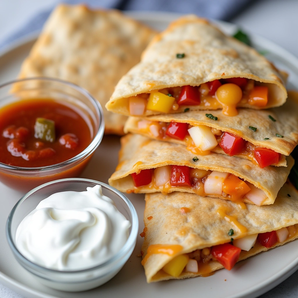 ir fryer quesadilla sliced into wedges