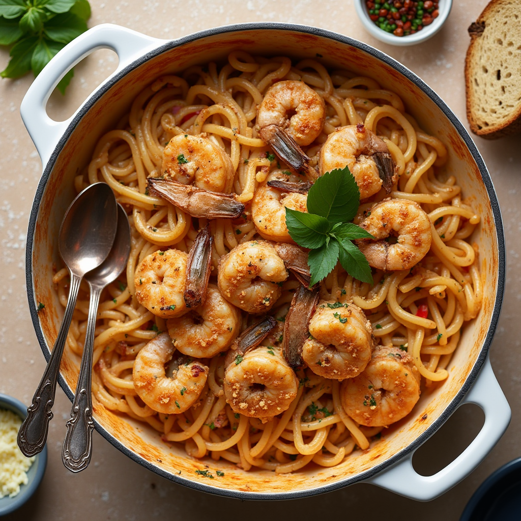 Cajun Shrimp Pasta with Spinach 