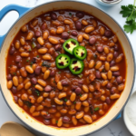 Homemade spicy baked beans