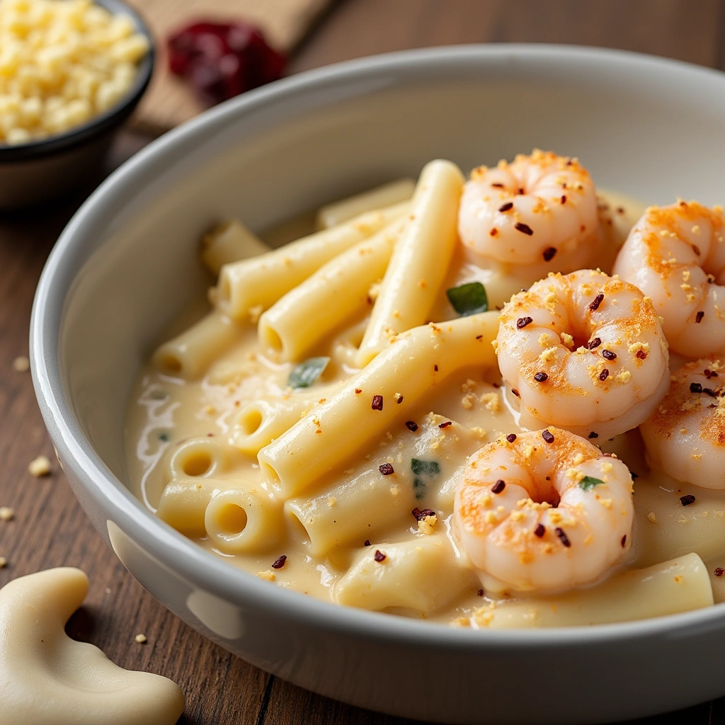 A creamy plate of Cajun Shrimp Pasta Alfredo