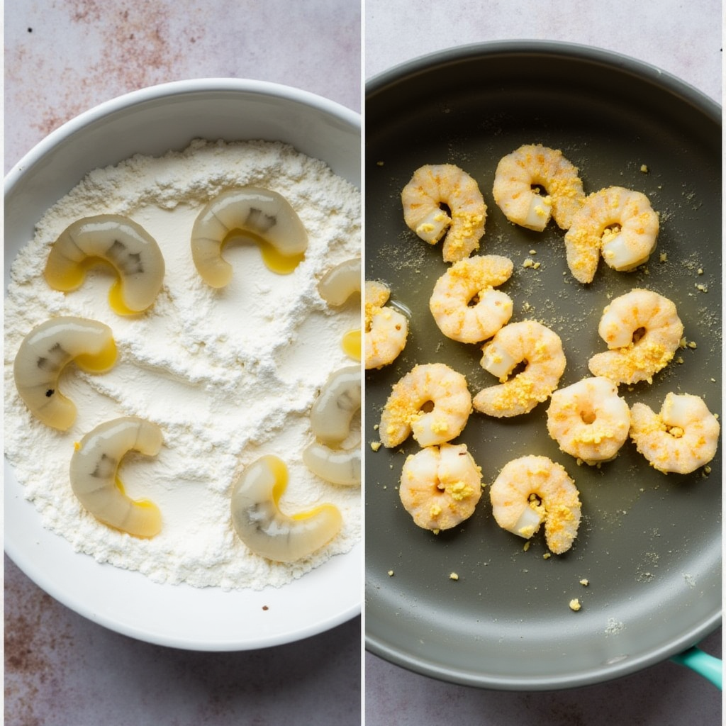 Prepare the shrimp for honey walnut shrimp