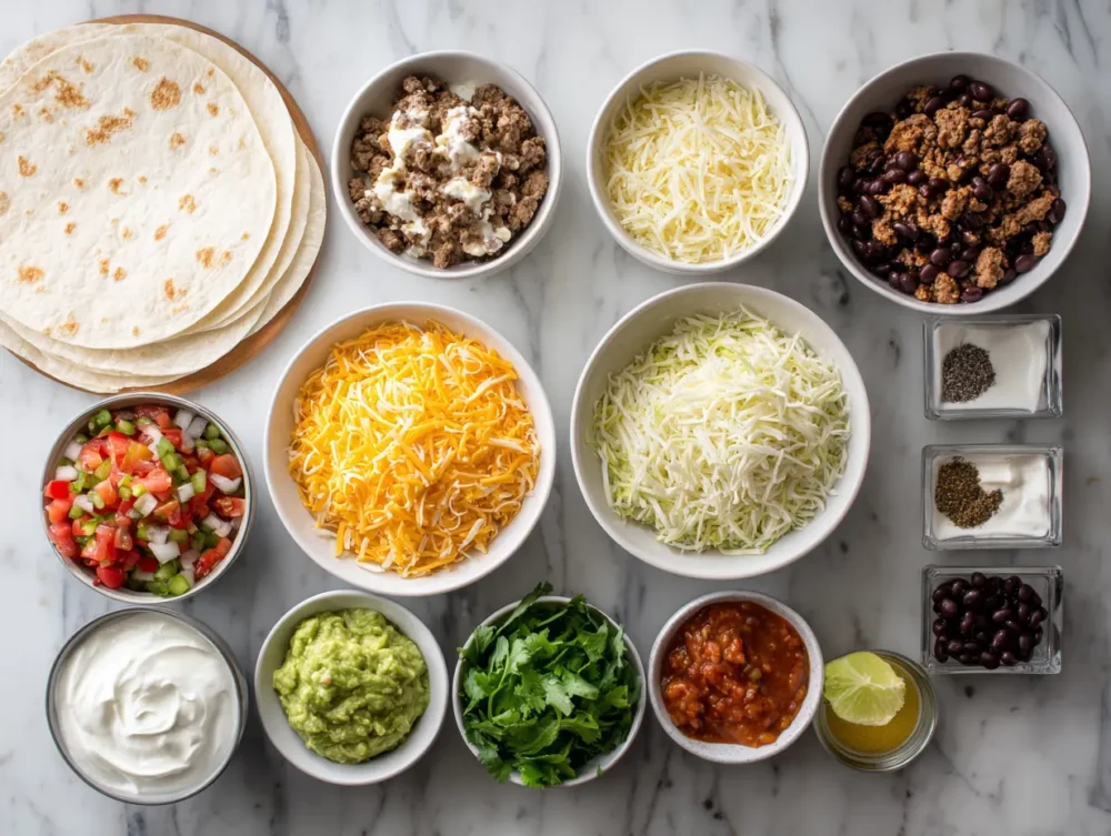 Ingredients of Air Fryer Quesadilla