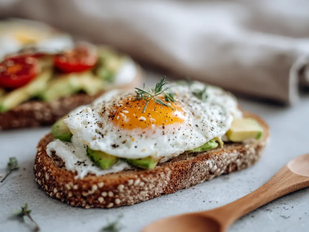 The perfect Avocado and egg Toast for breakfast