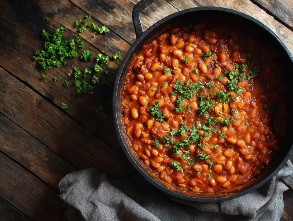 Spicy and savory Indian baked beans