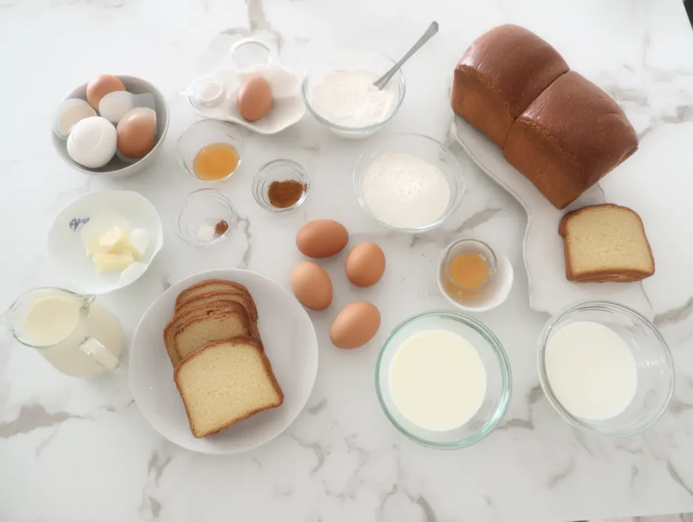 ingredients of  Golden brioche French toast 