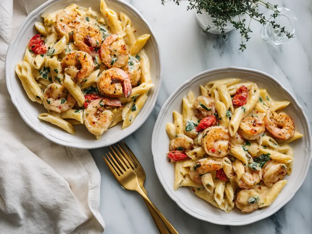 A creamy Cajun Shrimp Pasta Alfredo