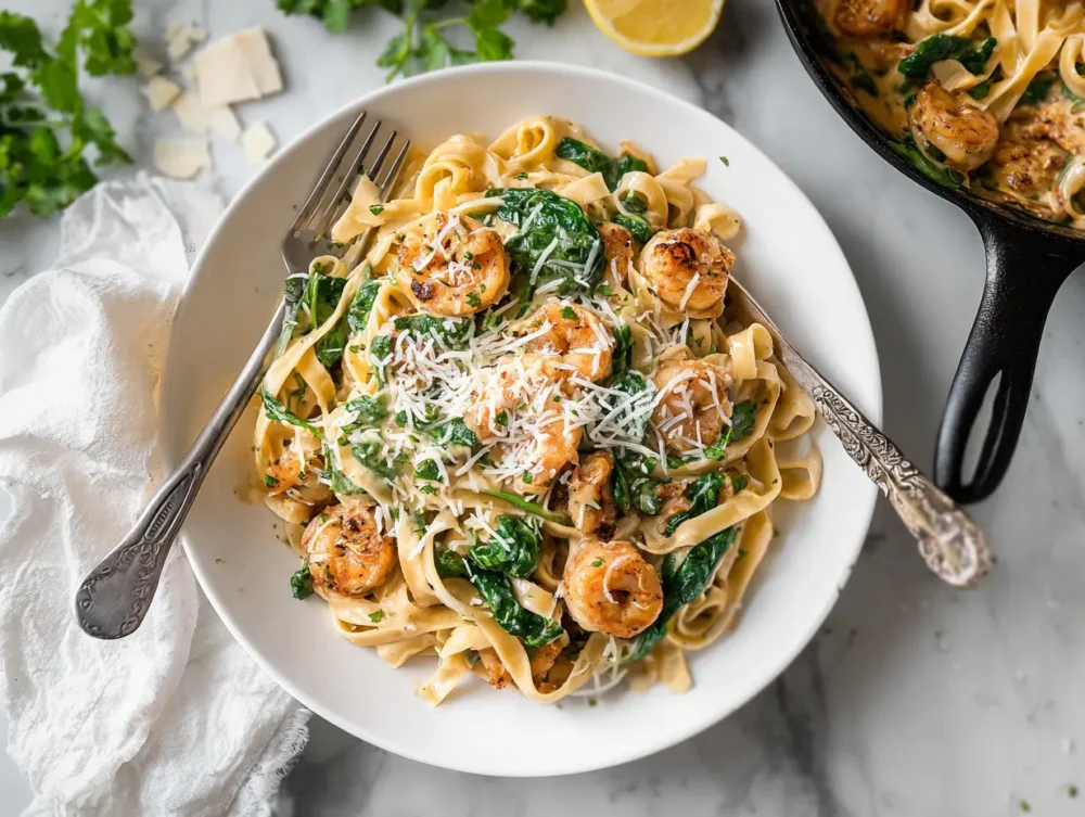 Cajun Shrimp Pasta with Spinach 