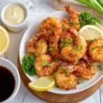 Crispy shrimp baskets and dipping sauce