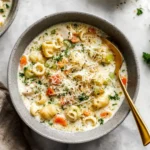 A bowl of hearty Ditalini pasta soup