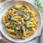 Fusilli Pasta with Spinach and Mushrooms