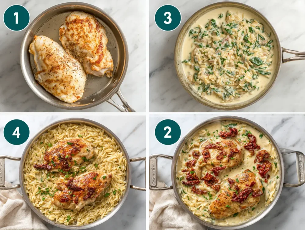 Preparing the Marry Me Chicken Orzo