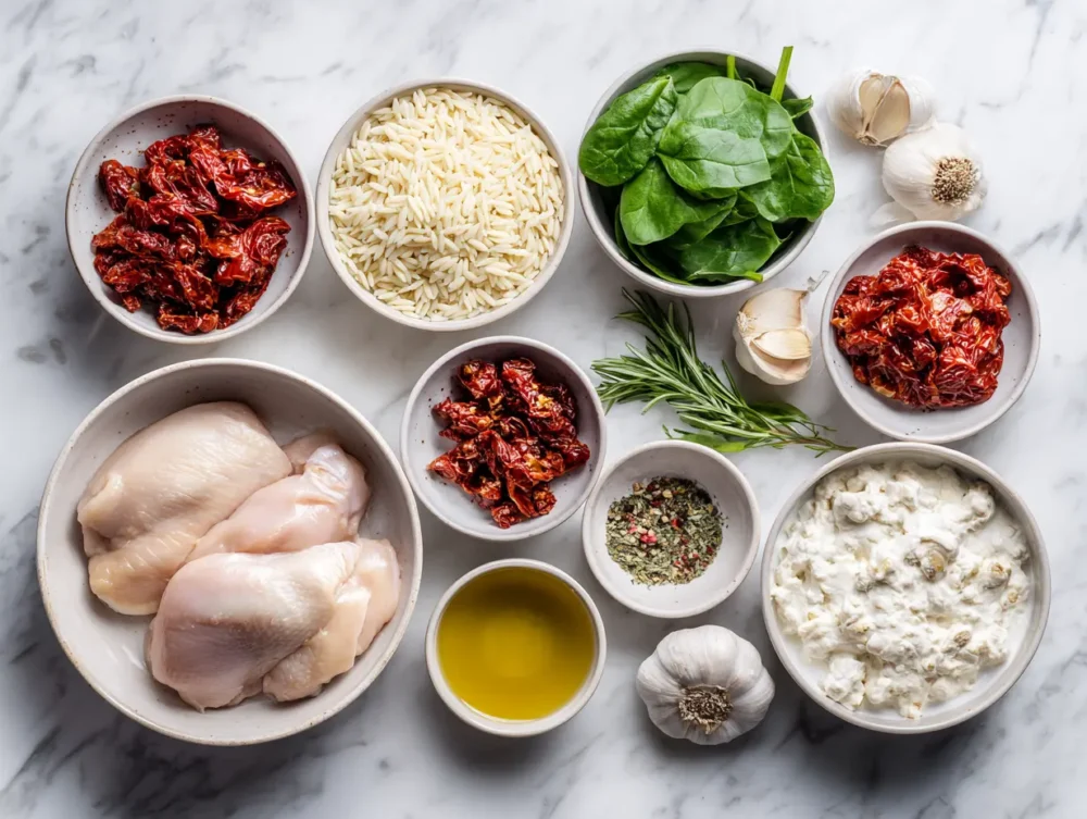 ingredients of Marry Me Chicken Orzo
