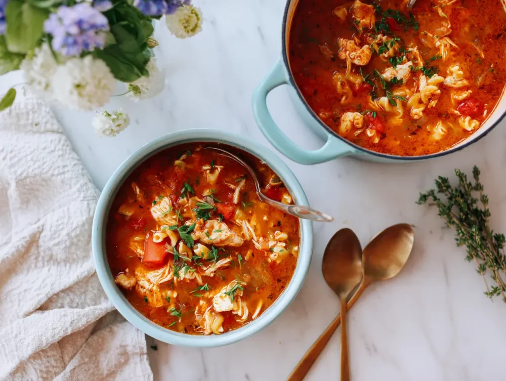 A bowl of creamy Marry Me Chicken Soup