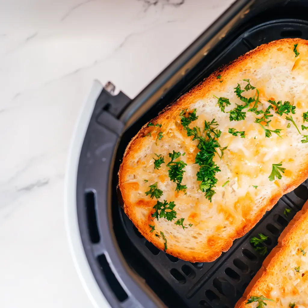 Golden crispy air fryer toast