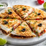 Beef homemade pizza quesadilla