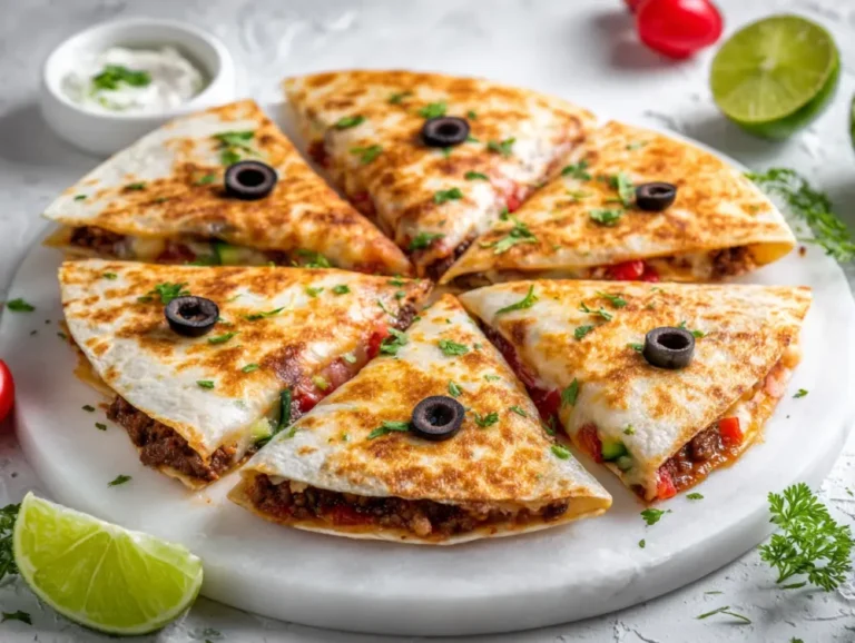 Beef homemade pizza quesadilla