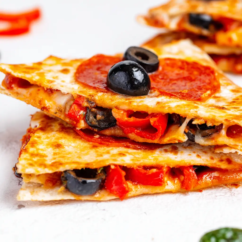 homemade pizza quesadilla