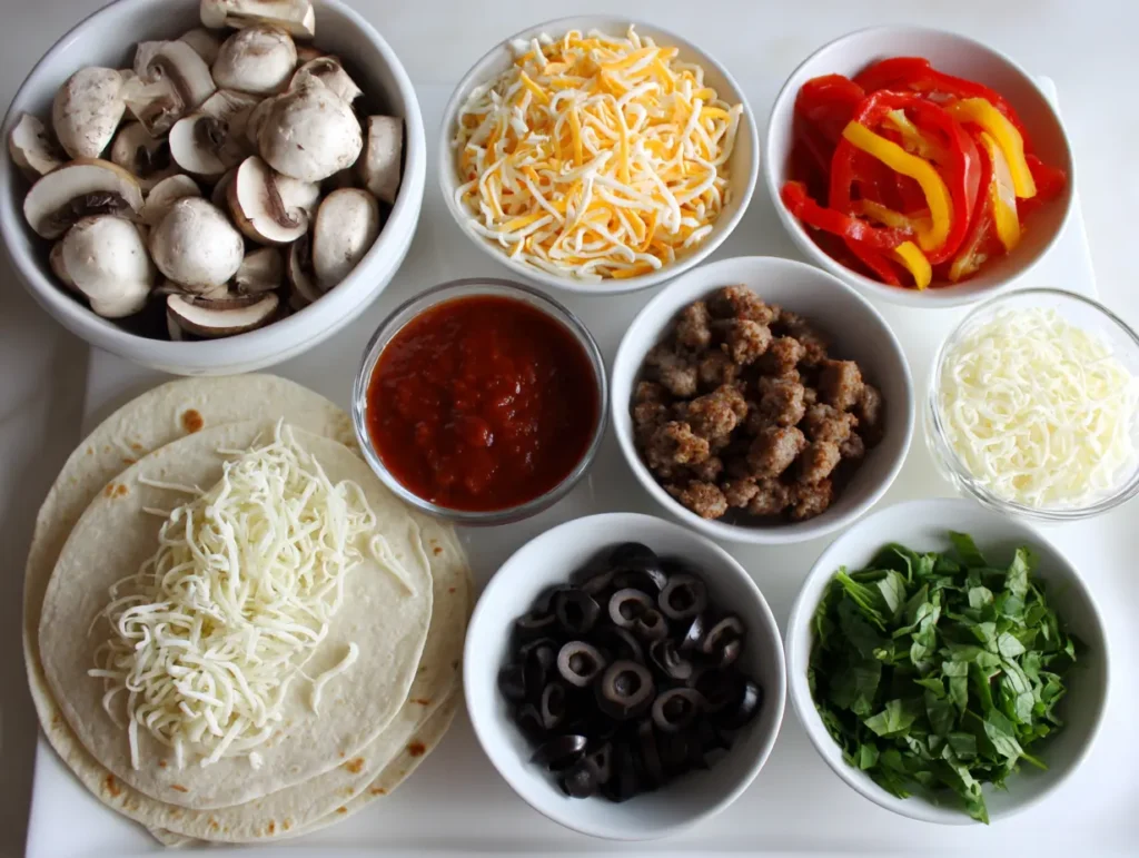 ingredients of The Best Pizza Quesadilla Air Fryer 