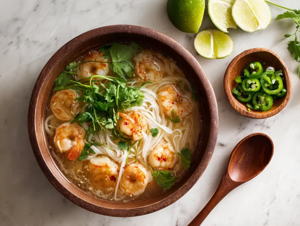 A hearty Shrimp Pho soup