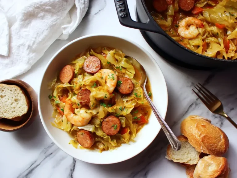 Shrimp Sausage Cabbage