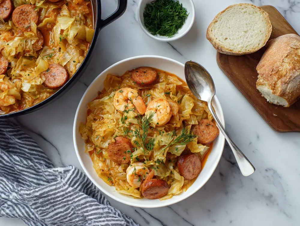 the perfect Shrimp Sausage Cabbage