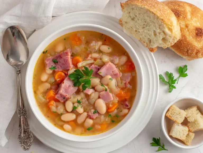 Slow cooker ham and beans soup