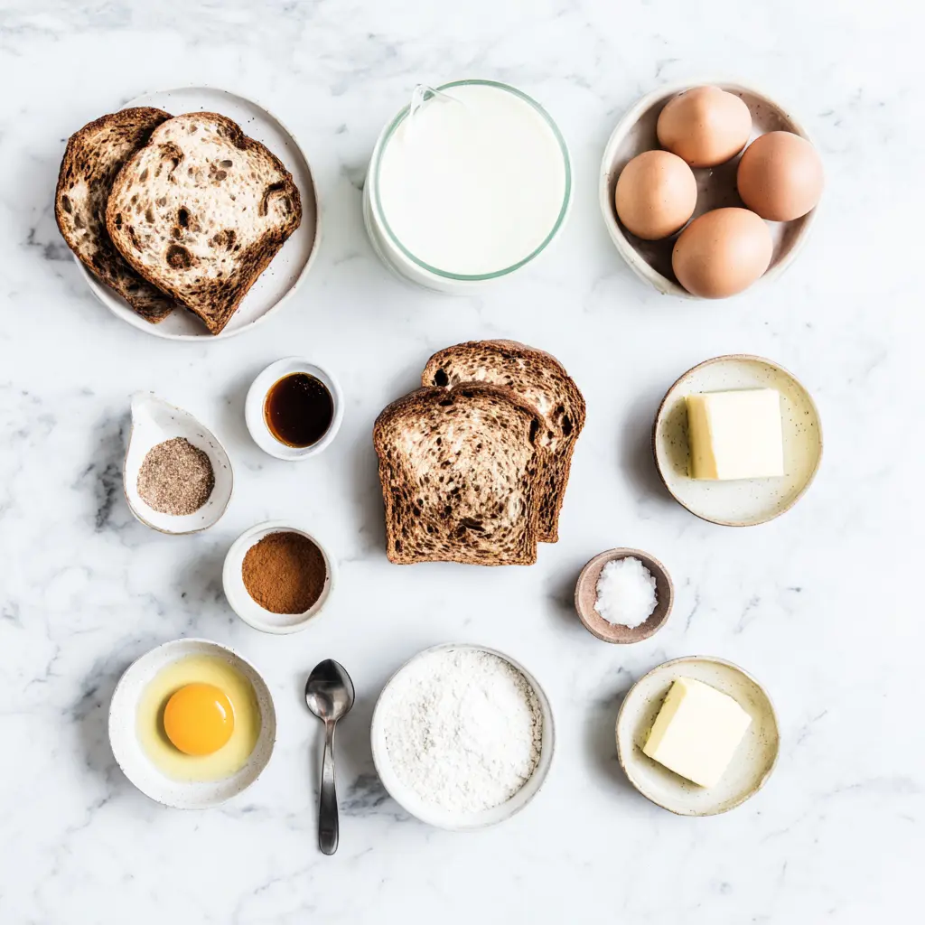 Sourdough French Toast ingredients