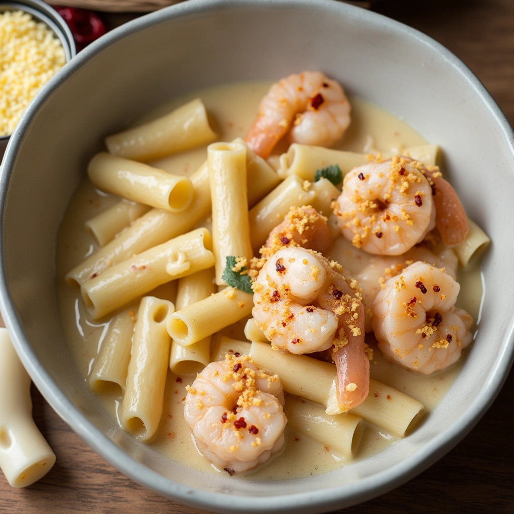 A creamy plate of Cajun Shrimp Pasta Alfredo