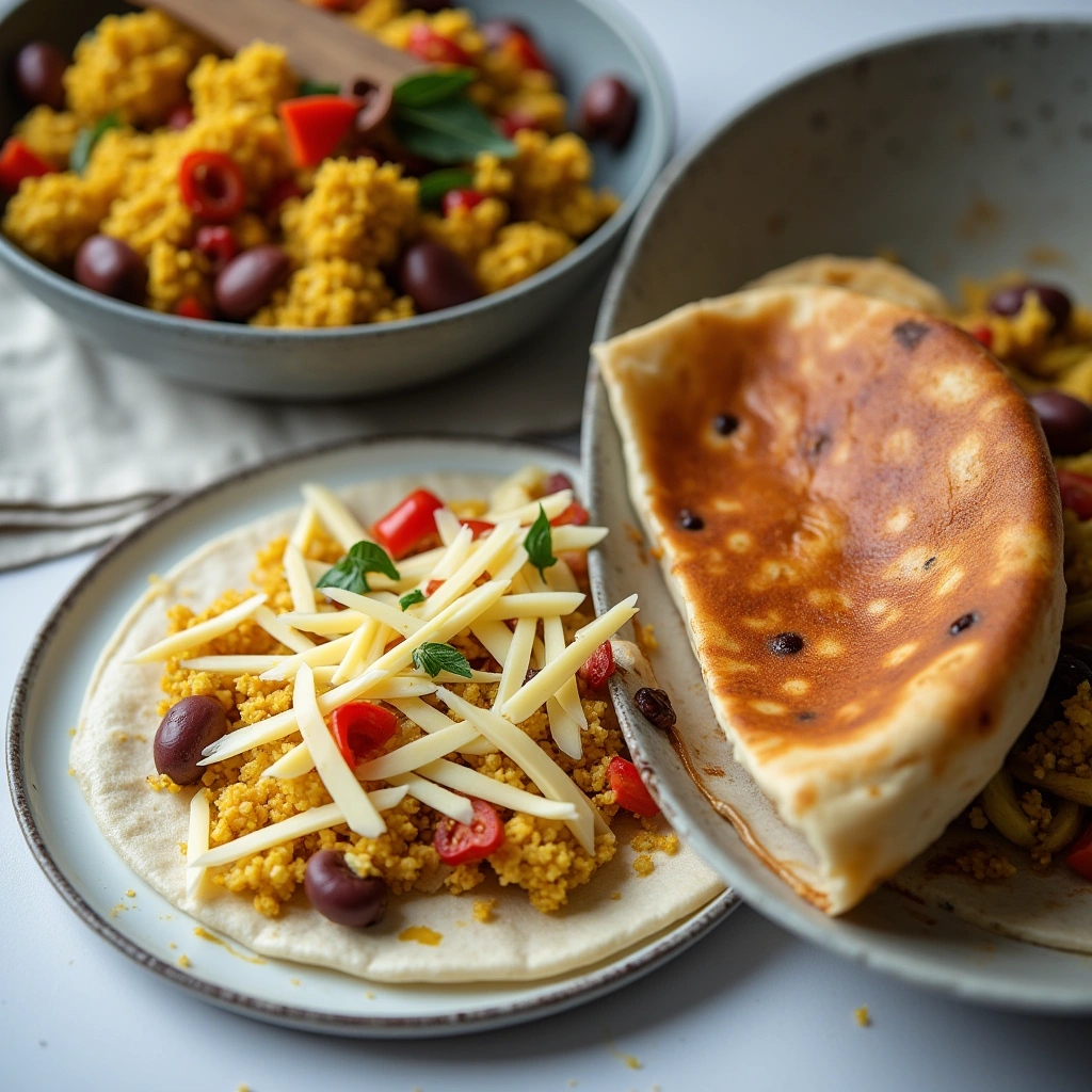 Close-up of Veggie Breakfast Quesadilla 