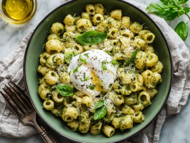 the perfect Creamy ditalini pasta with pesto
