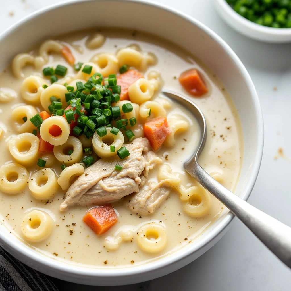 Creamy Ditalini Pasta Soup with Chicken Broth 