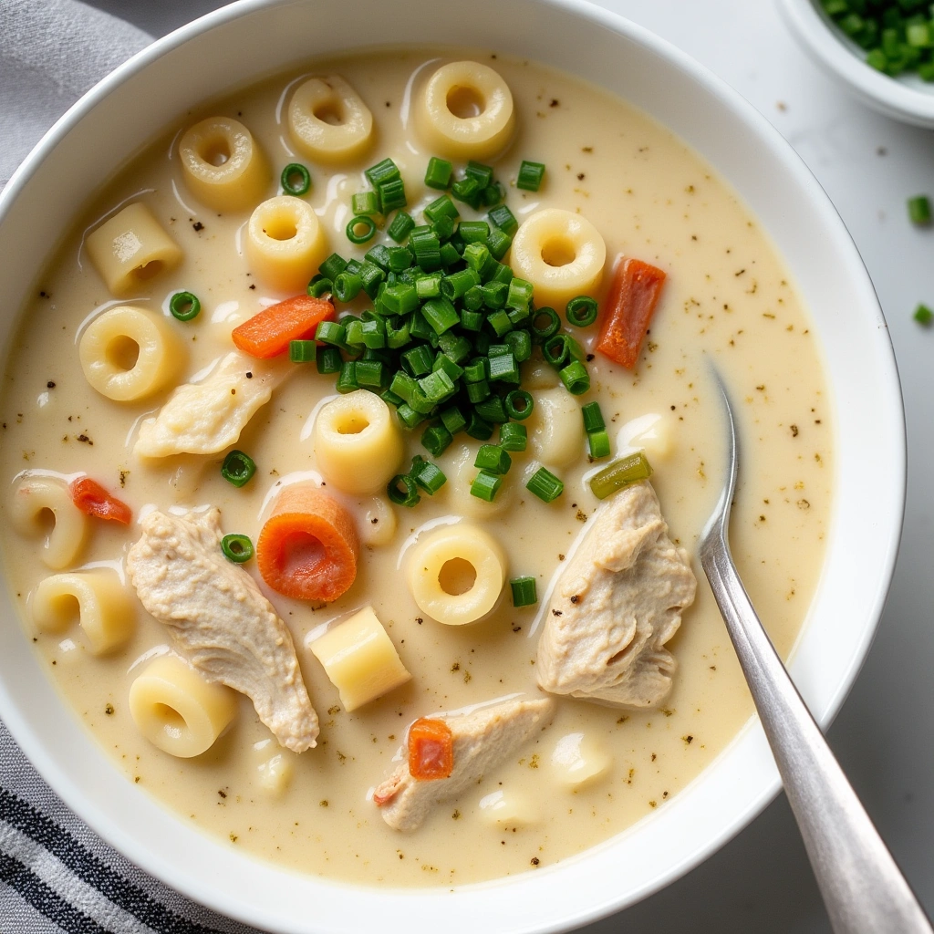 Homemade Ditalini pasta soup 