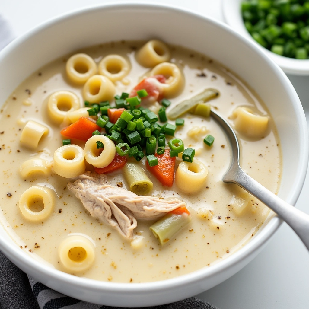 A bowl of hearty Ditalini pasta soup