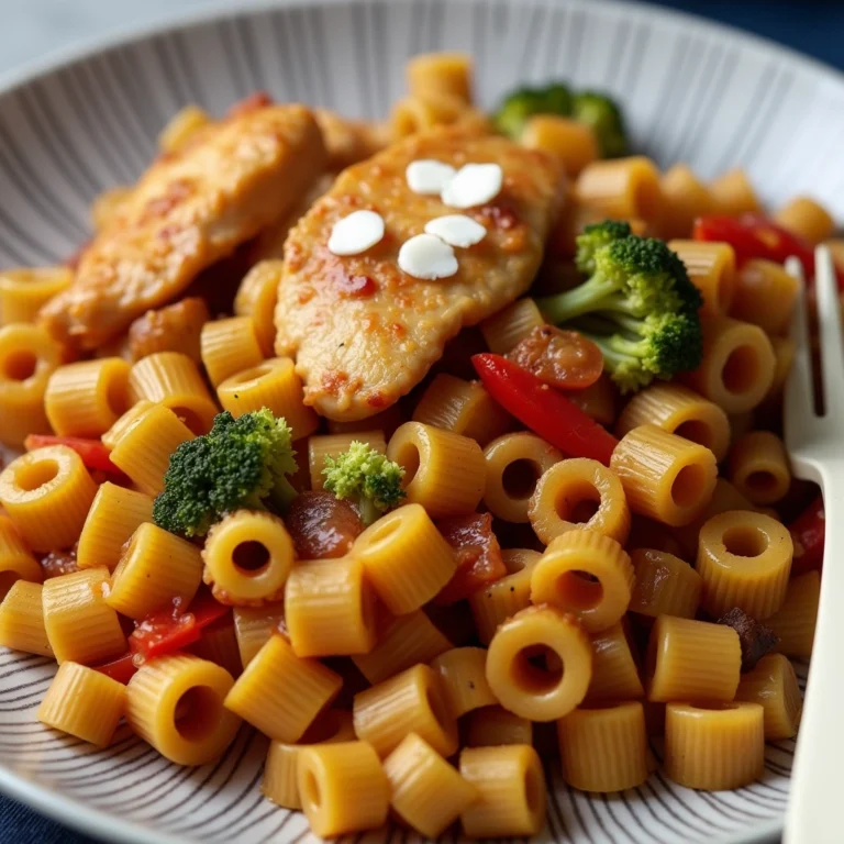 Ditalini pasta with chicken and vegetables