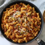 Easy fusilli pasta with sausage