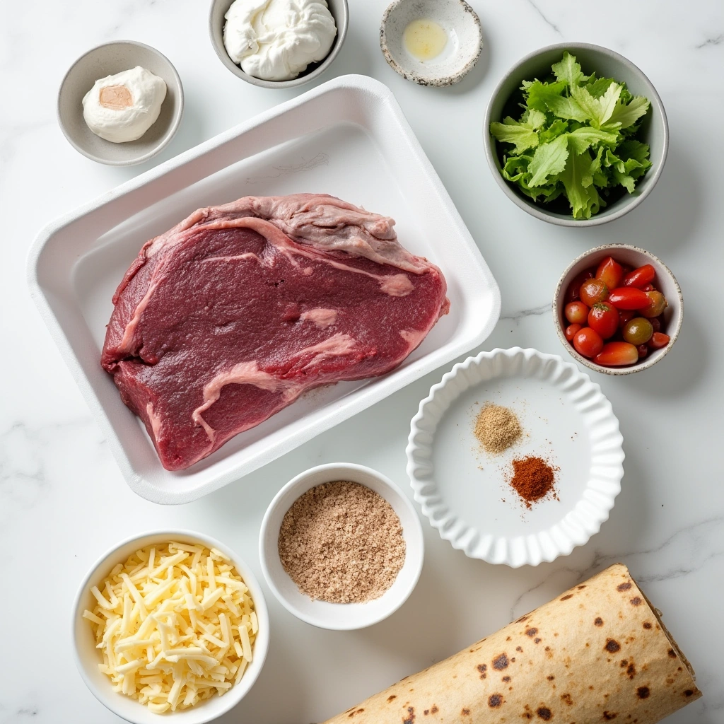 Ingredients for steak Quesadillas