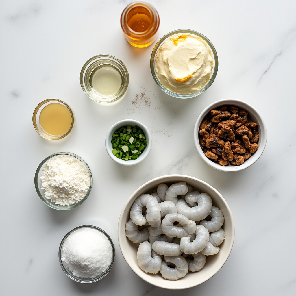 ingredients for Honey Walnut Shrimp