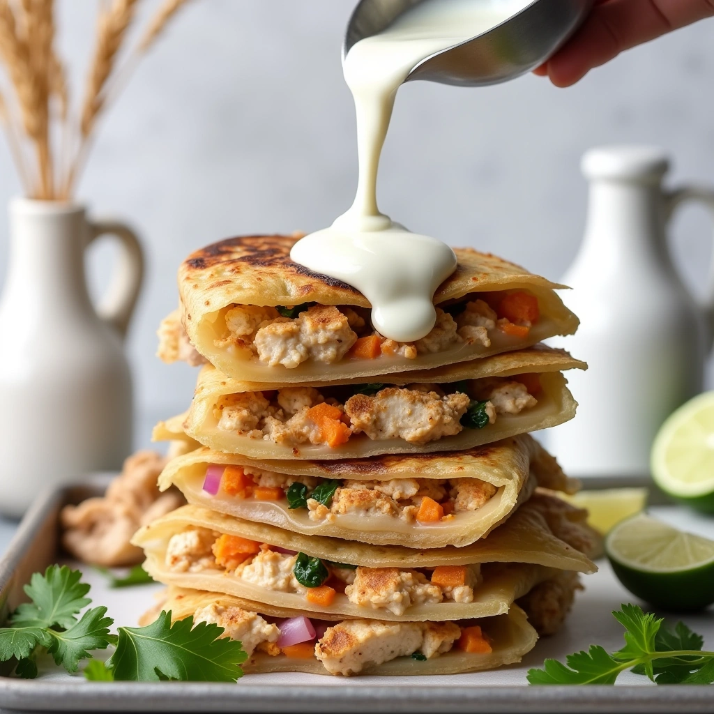 Buffalo chicken quesadilla  with dipping sauce