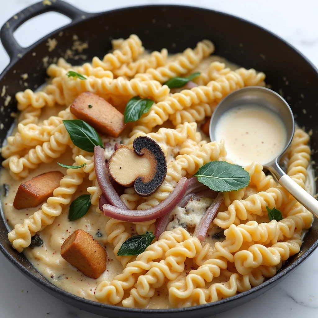 Spinach and Mushrooms pasta