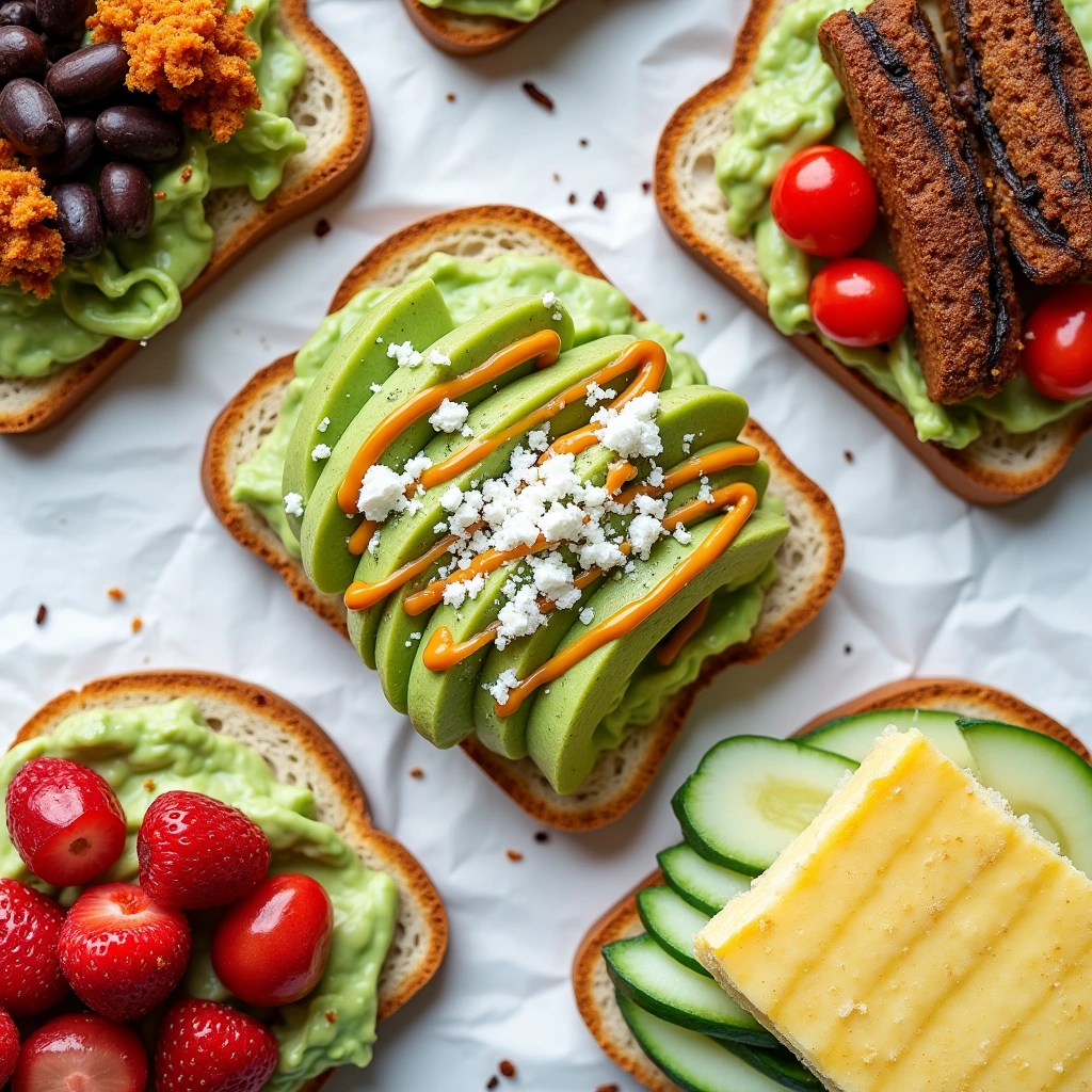 Healthy avocado toast with a low-calorie