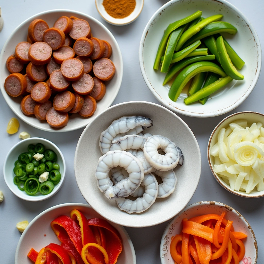 Ingredients of Shrimp Sausage Cabbage