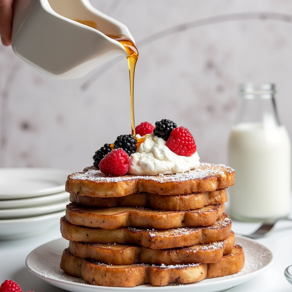 Sourdough French Toast with maple syrup