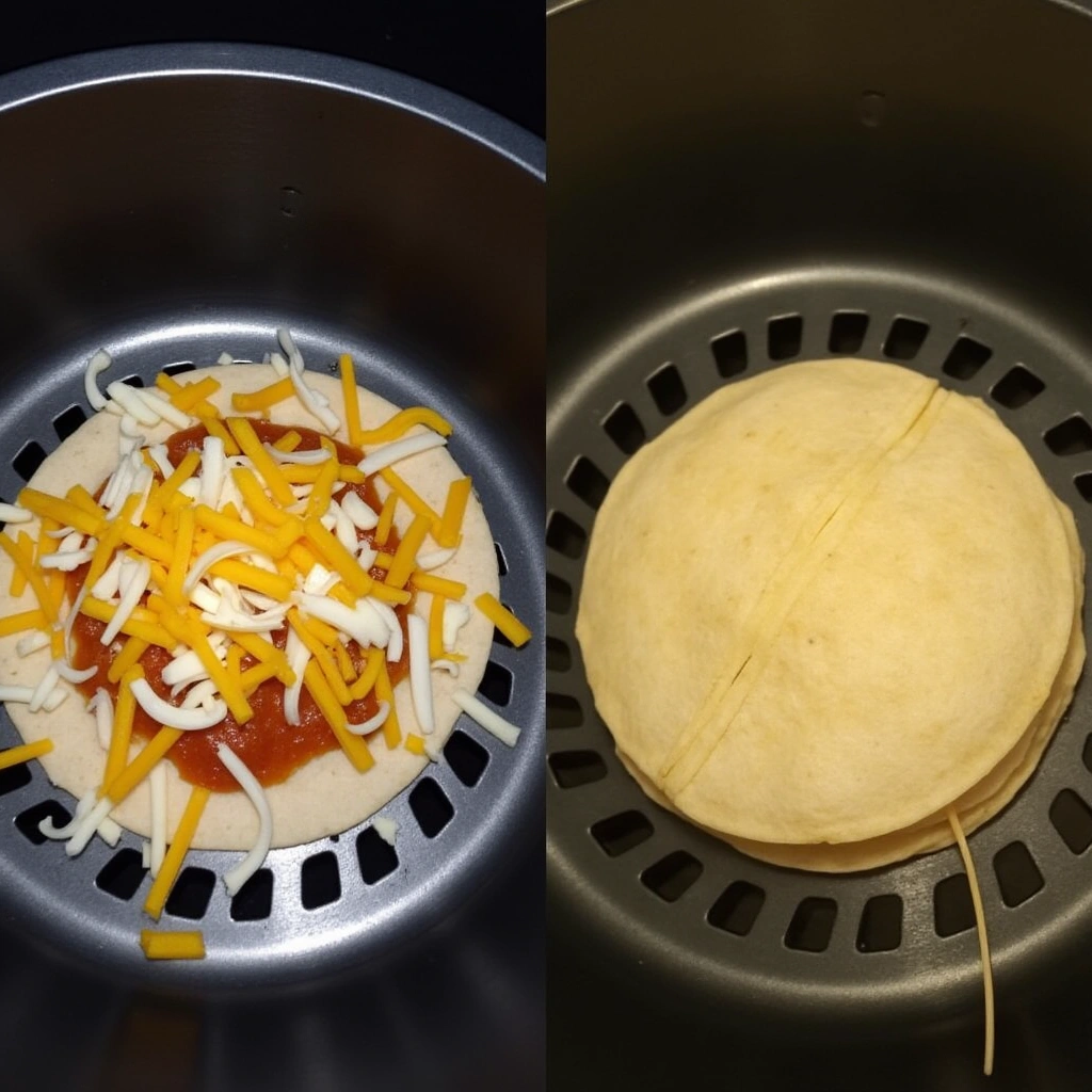 making pizza quesadilla air fryer