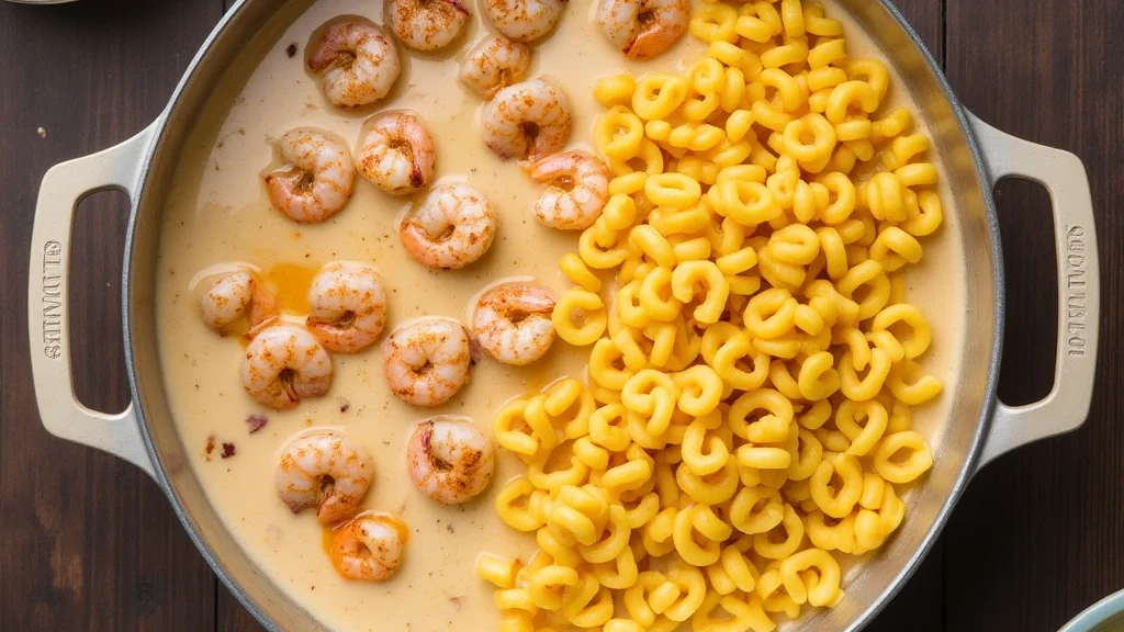 Close-up of Shrimp Mac and Cheese