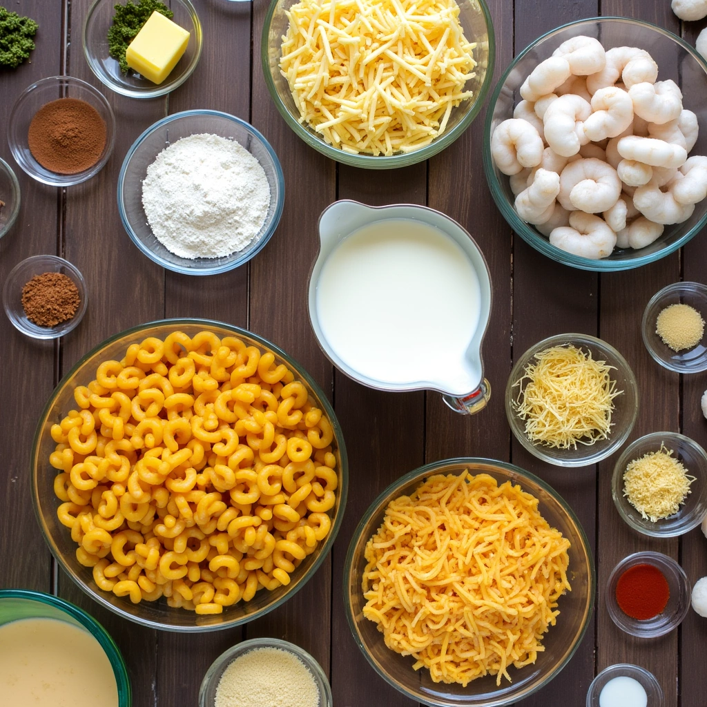 ingredients of Shrimp Mac and Cheese